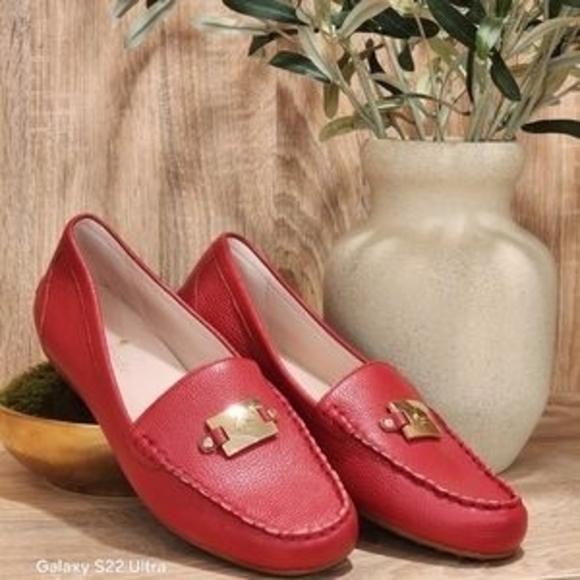 kate spade Shoes - Kate Spade Red Leather Loafers